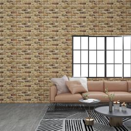 Painéis de parede 3D c/ design tijolos areia-escuro 11 pcs EPS