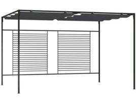 Gazebo com toldo retrátil 4x3x2,3 m 180 g/m² antracite