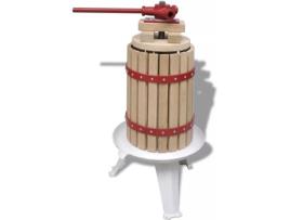 Prensa para Fruta e Vinho VIDAXL Carvalho 6 L