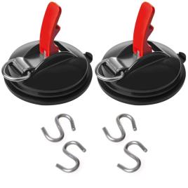 ProPlus 2 pcs Fixadores de ventosa com argolas e 4 ganchos em S