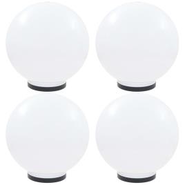 Candeeiros esféricos LED 4 pcs 40 cm PMMA