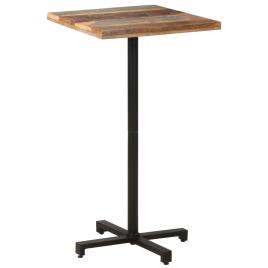 Mesa de bistrô quadrada 60x60x110 cm madeira recuperada maciça