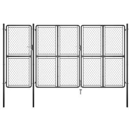 Portão de jardim 175x395 cm aço antracite