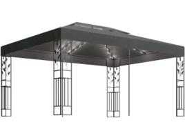 Pérgula VIDAXL (Cinzento Escuro - Tecido - 300x400 cm)