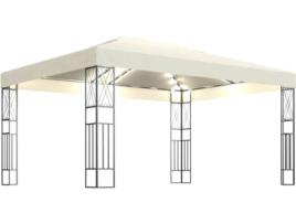 Pérgula VIDAXL com Luzes LED (Bege - Tecido - 400x300x260 cm)