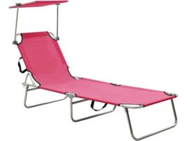 Espreguiçadeiras VIDAXL Toldo 310327 Rosa (Tela - 189 x 58 x 27 cm)