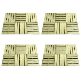 Ladrilhos de pavimento 24 pcs 50x50 cm madeira verde