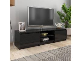 Móvel TV VIDAXL Contraplacado 800655 (140 x 40 x 35.5 cm - Compensado - Preto)