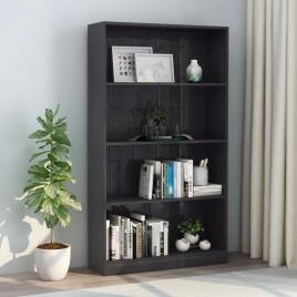 Estante 4 prateleiras 80x24x142cm contraplaca. cinza brilhante