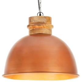 Candeeiro de teto industrial redondo 50 cm E27 mangueira cobre