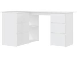 Secretária VIDAXL Canto Branco (145x100x76cm - Madeira)