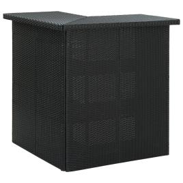 Mesa bar de canto 100x50x105 cm vime PE preto