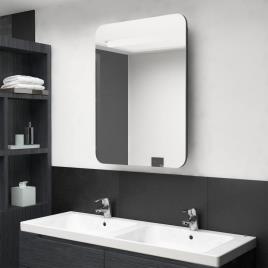 Armário espelhado casa de banho LED 60x11x80 cm cinzento
