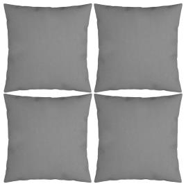 Almofadas decorativas 4 pcs 40x40 cm tecido cinzento