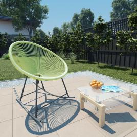 Cadeira de baloiço lua para jardim vime PE verde