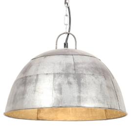 Candeeiro teto vintage indust. redondo 25 W 41 cm E27 prateado