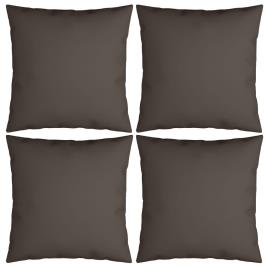 Almofadas decorativas 4 pcs 40x40cm tecido cinzento-acastanhado