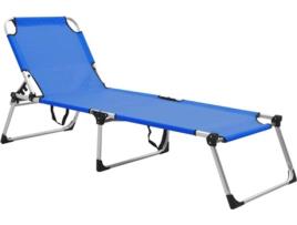 Espreguiçadeira VIDAXL Dobrável 47912 Azul (Metal - 210 x 70 x 39.5 cm)