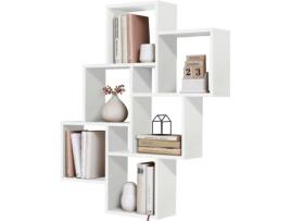 Prateleira de parede com 8 compartimentos branco