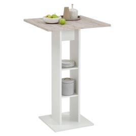 Mesa de bar branco e carvalho areia