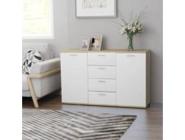 Aparador 120x35,5x75cm contraplacado cor branco/carvalho sonoma