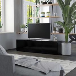 Móvel de TV 120x34x30 cm contraplacado preto