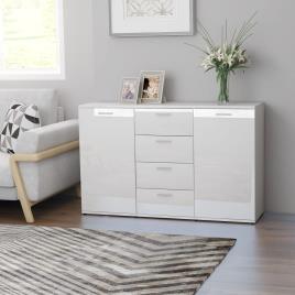 Aparador 120x35,5x75 cm contraplacado branco brilhante