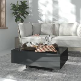 Mesa de centro 85x55x31 cm contraplacado preto brilhante