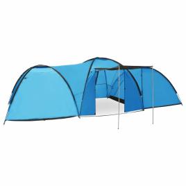 Tenda iglu de campismo 650x240x190 cm 8 pessoas azul