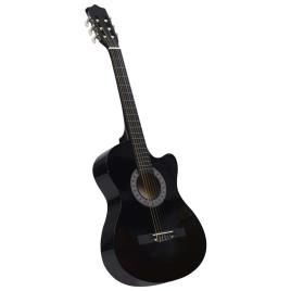 Guitarra acústica cutaway com 6 cordas 38' preto