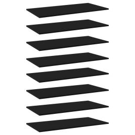 Prateleiras para estante 8 pcs 80x20x1,5cm contraplacado preto