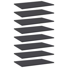 Prateleiras para estante 8 pcs 60x40x1,5cm contraplacado cinza
