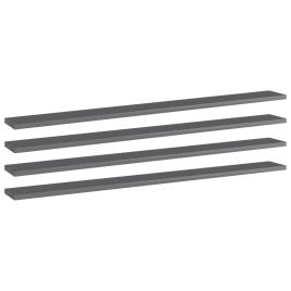 Prateleiras estante 4pcs 100x10x1,5cm contrapl. cinza brilhante