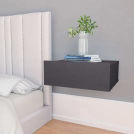 Mesa cabeceira suspensa 2 pcs 40x30x15cm contraplacado cinzento