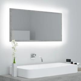 Espelho casa de banho LED 90x8,5x37cm contrapl. cinza cimento