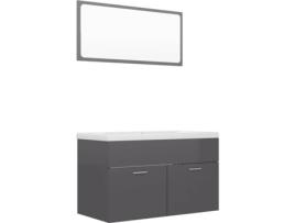Conjunto de Móveis  3070882 (Cinzento - Aglomerado de Madeira - 80x38.5x46 cm)