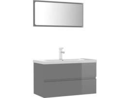 Conjunto de Móveis  3071692 (Cinzento - Aglomerado de Madeira - 80x38.5x45 cm)