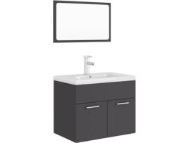 Conjunto de Móveis  3071317 (Cinzento - Aglomerado de Madeira - 60x38.5x46 cm)