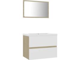 Conjunto de Móveis  3071590 (Branco e Bege - Aglomerado de Madeira - 60x38.5x45 cm)