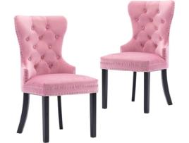 Conjunto 2 Cadeiras de Jantar  (Rosa - Tecido - 51 x 59 x 98.5 cm)