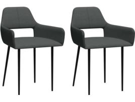 Conjunto 2 Cadeiras de Jantar  322967 (Cinzento - Tecido - 54 x 54 x 79 cm)