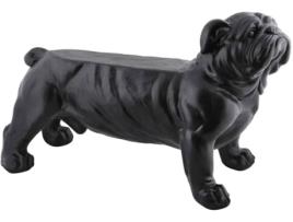 Banco de jardim Esschert Design buldogue preto AV14