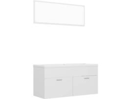 Conjunto de Móveis  3070898 (Branco Brilhante - Aglomerado de Madeira - 100x38.5x46 cm)