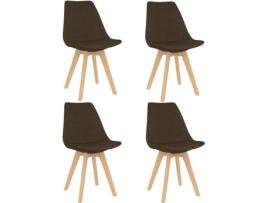 Conjunto 4 Cadeiras de Jantar  324164 (Castanho - Tecido - 50 x 56 x 84 cm)