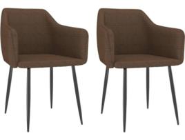 Conjunto 2 Cadeiras de Jantar  (Castanho - Tecido - 51 x 53 x 73 cm)