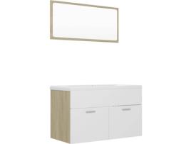 Conjunto de Móveis  3070879 (Branco e Bege - Aglomerado de Madeira - 80x38.5x46 cm)