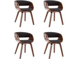 Conjunto 4 Cadeiras de Jantar  (Cinzento - Tecido - 53 x 52 x 70 cm)