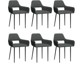 Conjunto 6 Cadeiras de Jantar  3057546 (Cinzento - Tecido - 54 x 54 x 79 cm)