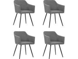 Conjunto 4 Cadeiras de Jantar  3065671 (Cinzento - Tecido - 54 x 62 x 80 cm)