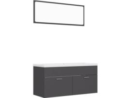 Conjunto de Móveis  3070894 (Cinzento - Aglomerado de Madeira - 100x38.5x46 cm)